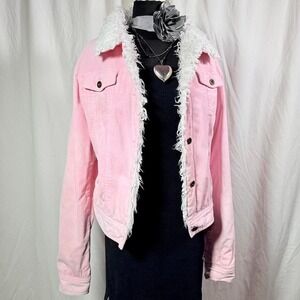 Ditto Pink Corduroy Sherpa Jacket – L